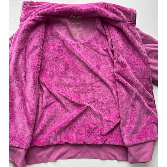 L.L. Bean Womens Jacket Large L Pink Faux Fur Lined Zip Long Sleeve Winter EE396 - Picture 5 of 11